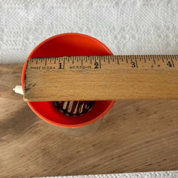 Vtg. Federal Housewares Glass Nut Grinder Orange/White Top - Picture 7 of 8